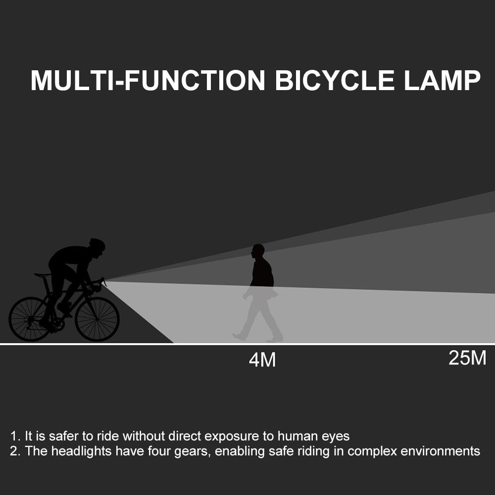 USB Rechargeable LED Bike Light Set - Front Headlight & Taillight