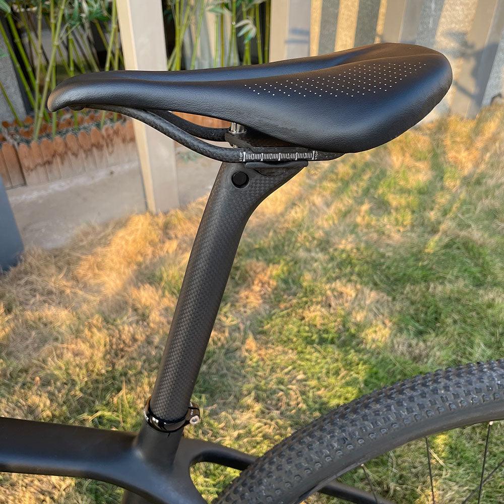 Full Carbon Road Bike Saddle, Lightweight Leather Racing Seat