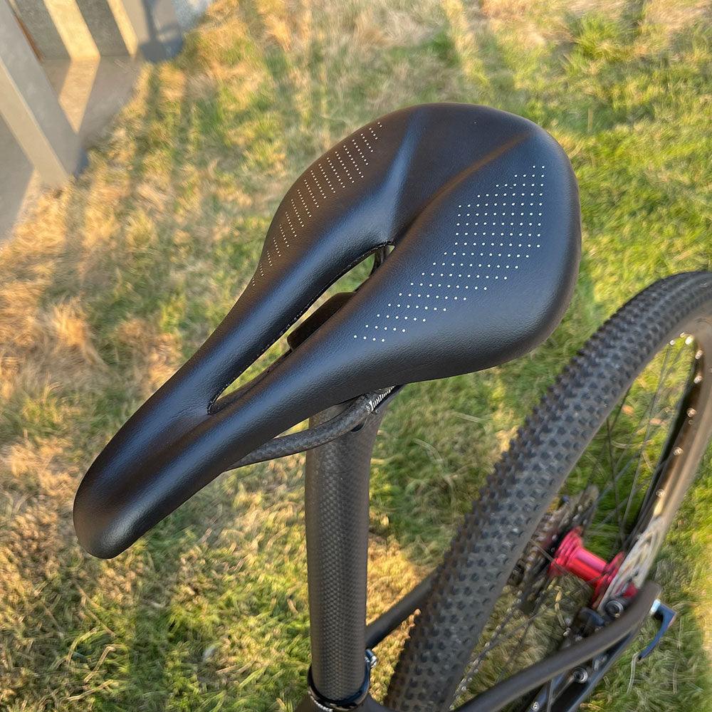 Full Carbon Road Bike Saddle, Lightweight Leather Racing Seat