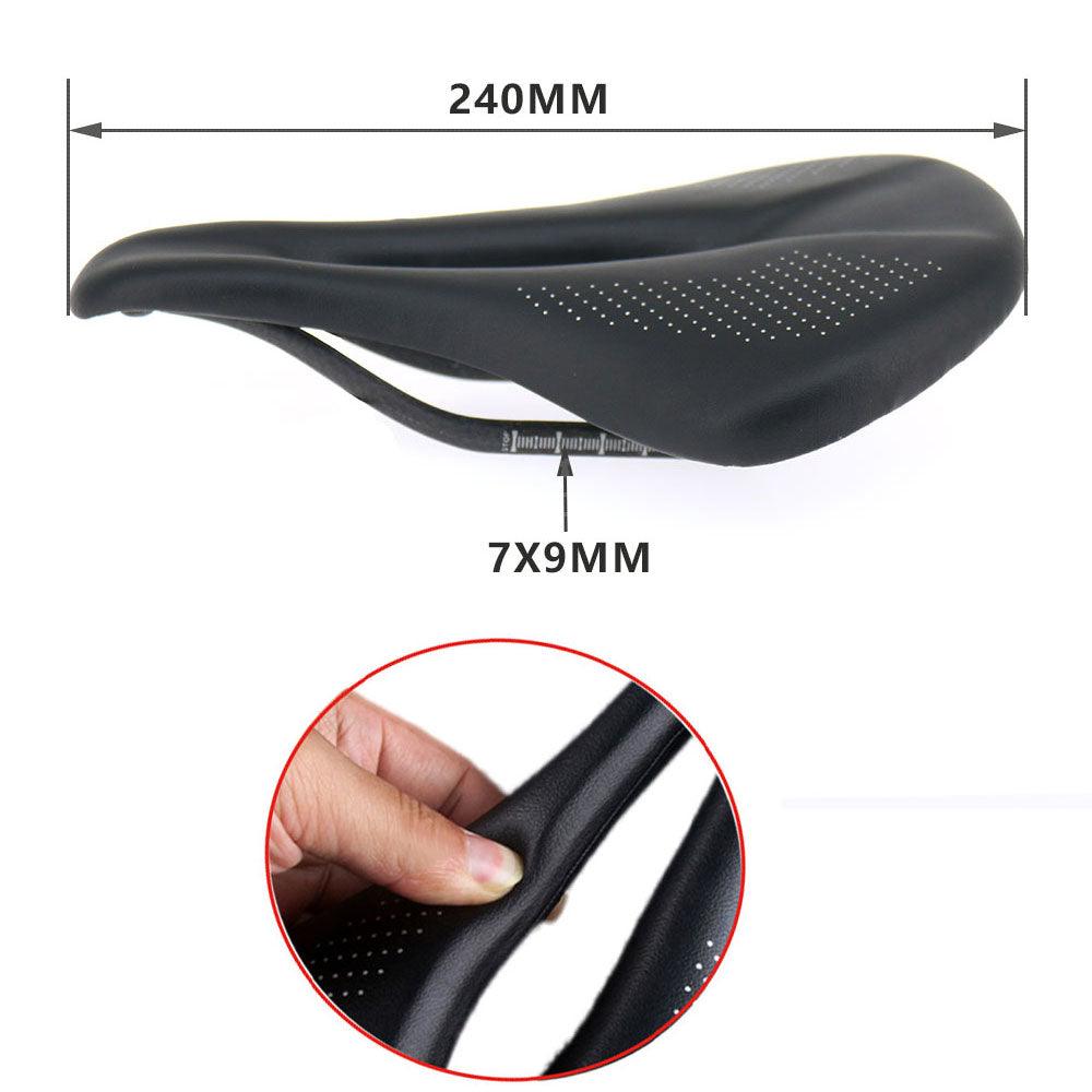 Full Carbon Road Bike Saddle, Lightweight Leather Racing Seat