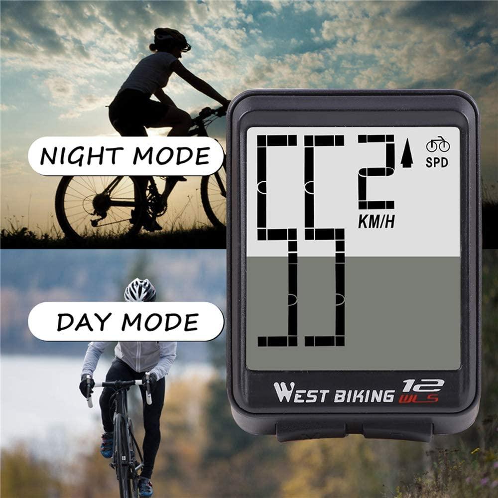 Wireless Bike Computer with Large LCD Display & Backlight