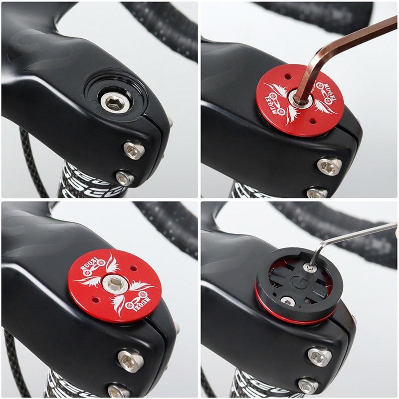 Aluminum Bike Stem Top Cap Mount for Cycling Speedometers & Phones
