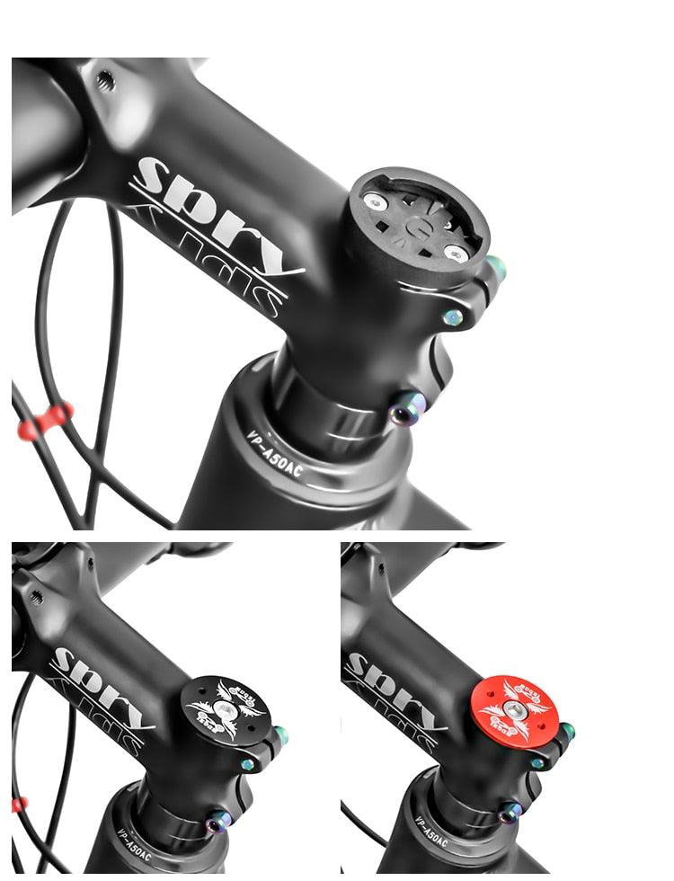 Aluminum Bike Stem Top Cap Mount for Cycling Speedometers & Phones