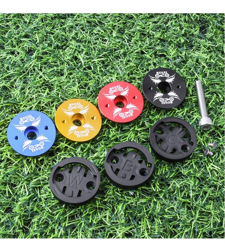 Aluminum Bike Stem Top Cap Mount for Cycling Speedometers & Phones