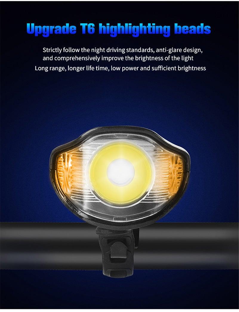 4-in-1 Rechargeable Bike Light with LCD Odometer and Speedometer