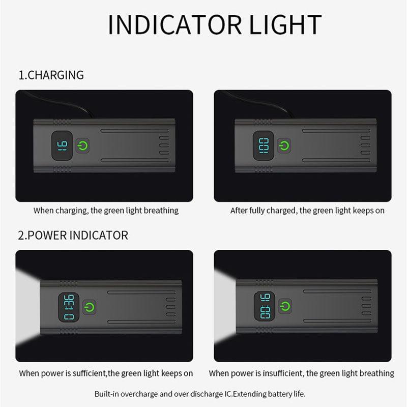 USB Rechargeable 8 LED Bicycle Headlight 10000mAh Bike Light