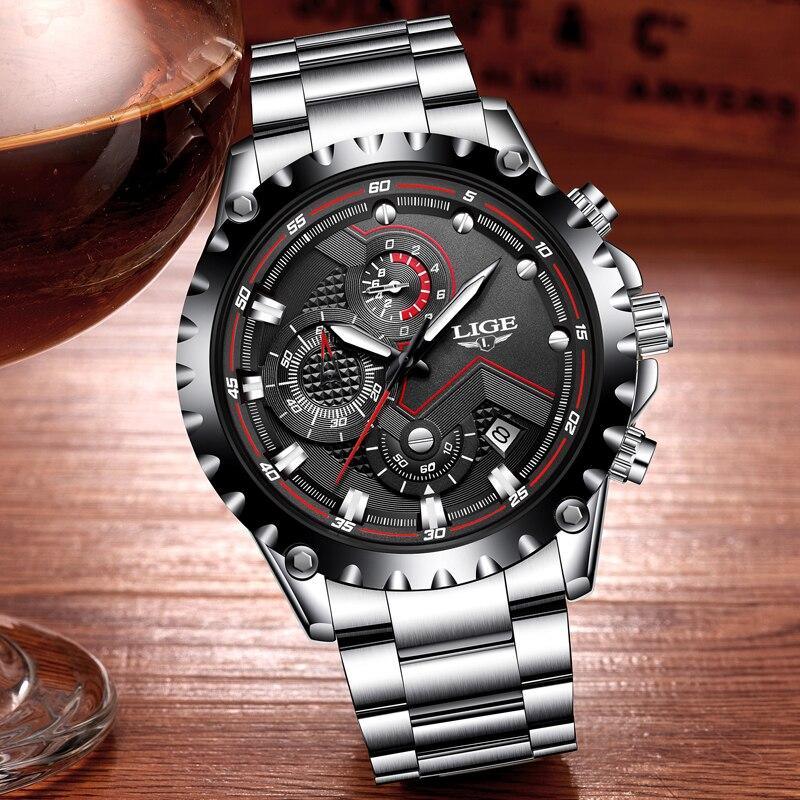 Men's Sporty Industrial Chronograph Watch with Fluorescent Hands