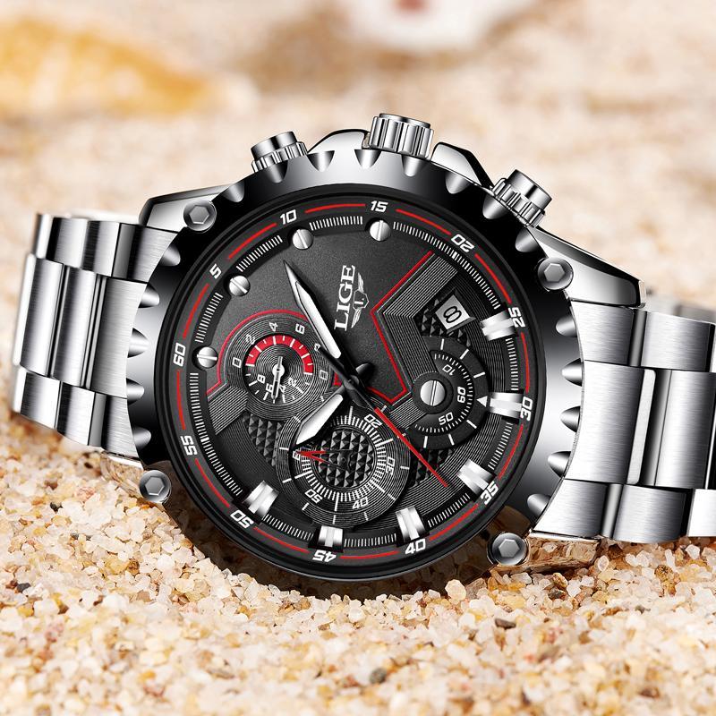 Men's Sporty Industrial Chronograph Watch with Fluorescent Hands