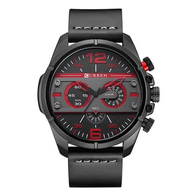 Men's Waterproof Retro Chronograph Watch with Leather Strap