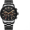 Waterproof Men's Chronograph Watch with Gold Accents and Date