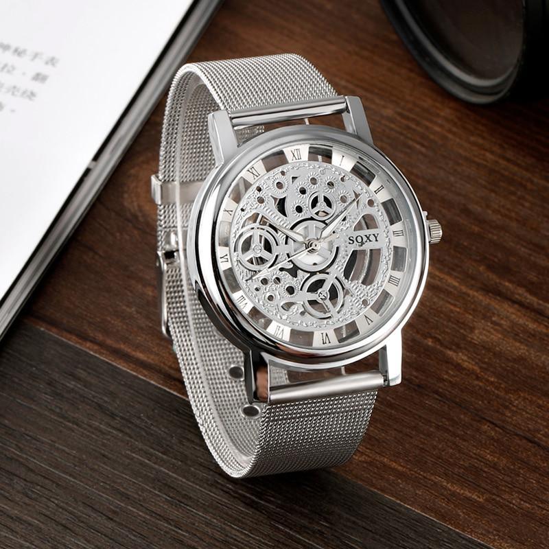 Unisex Silver Tone Stainless Steel Watch with Date Window