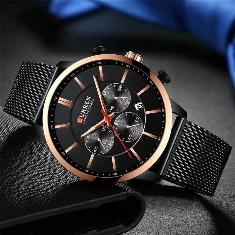 Unisex Elegant Stainless Steel Chronograph Watch with Date Display