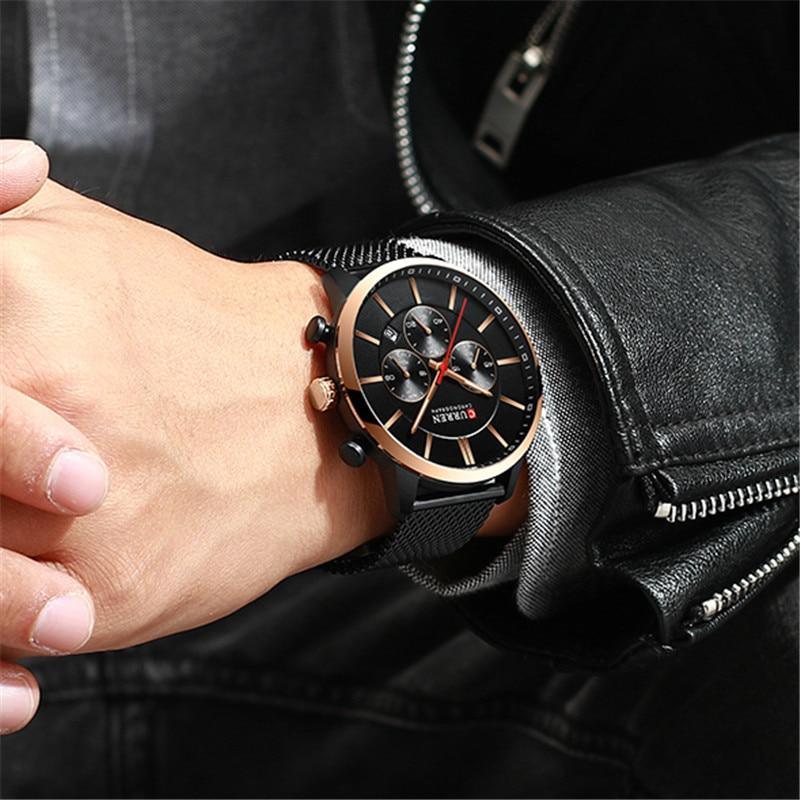 Unisex Elegant Stainless Steel Chronograph Watch with Date Display