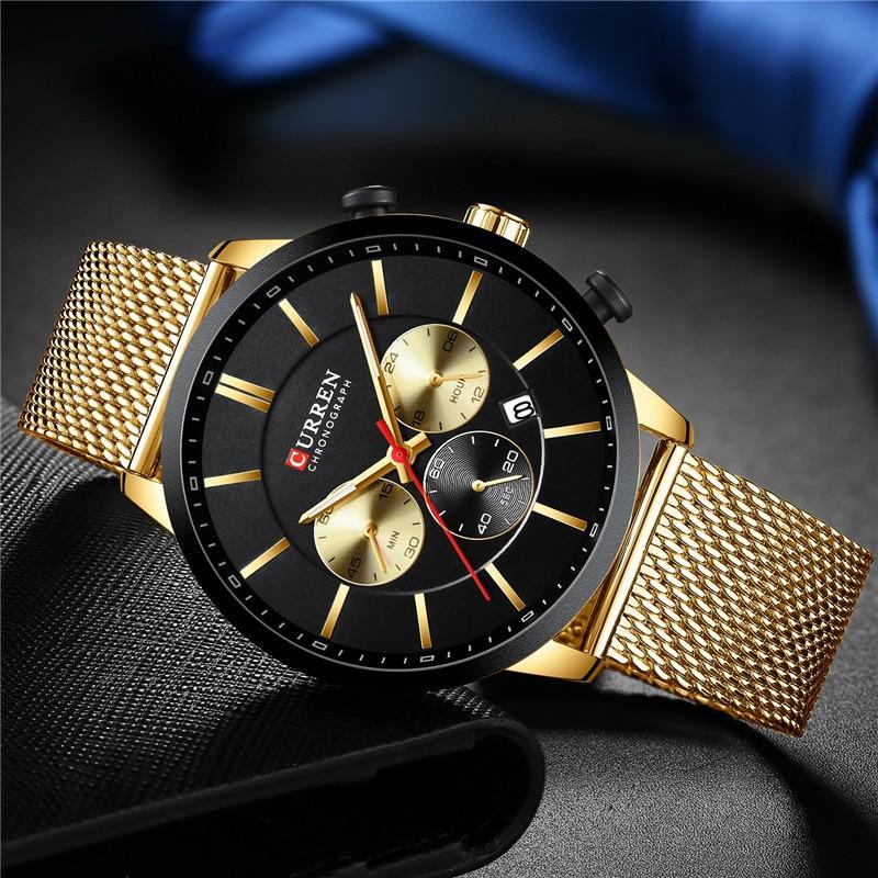 Unisex Elegant Stainless Steel Chronograph Watch with Date Display