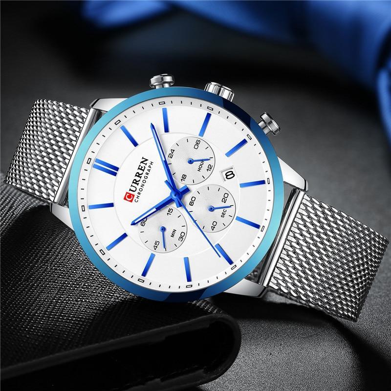 Unisex Elegant Stainless Steel Chronograph Watch with Date Display