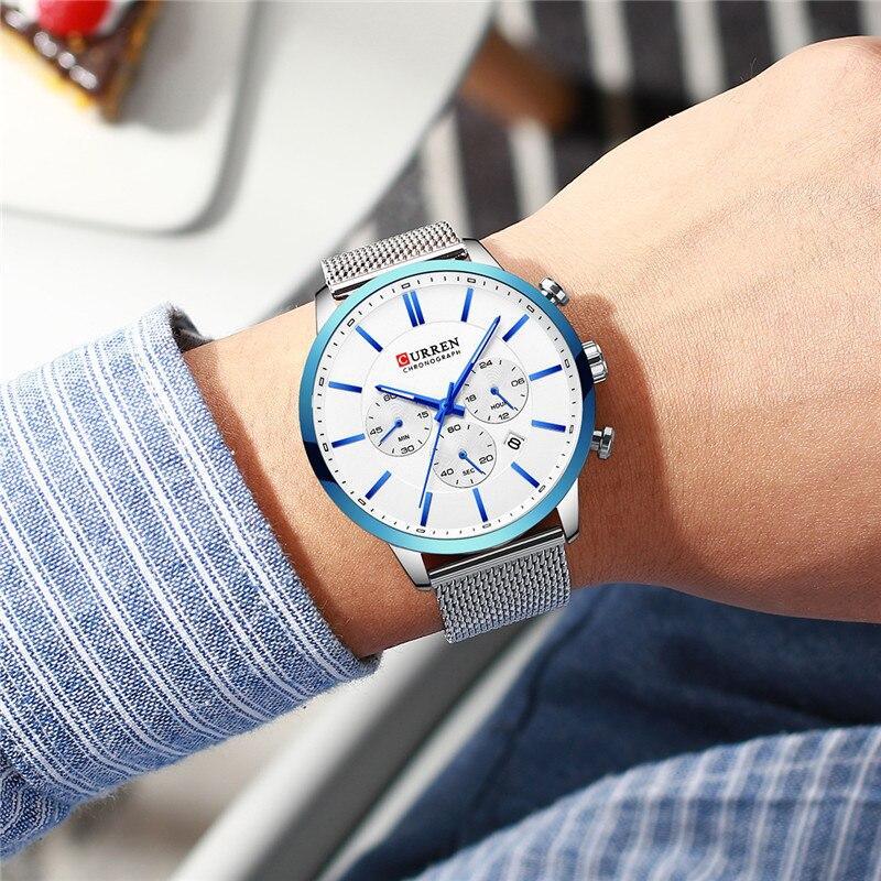 Unisex Elegant Stainless Steel Chronograph Watch with Date Display