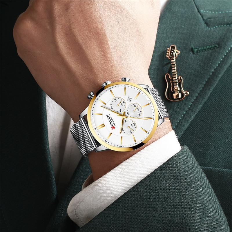 Unisex Elegant Stainless Steel Chronograph Watch with Date Display