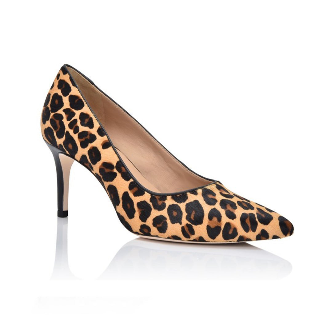 Deborah Leopard Print Hair Calf Mid-Heel Pumps - Image 2