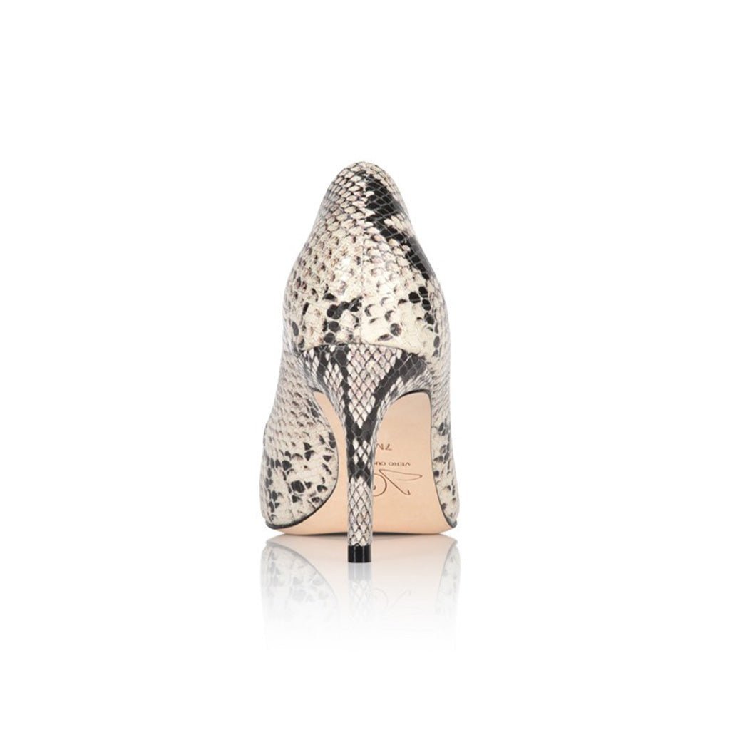 Deborah Natural Printed Wild Snake Pointed Toe Mid-Heel Pump - Image 4