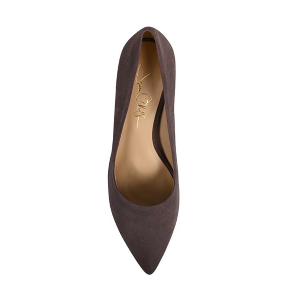Deborah Mid-Heel Pump in Kid Suede Closed Toe Pointed Silhouette - Image 4
