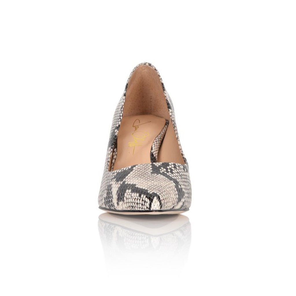 Deborah Natural Printed Wild Snake Pointed Toe Mid-Heel Pump - Image 3