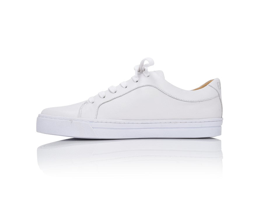 Equality White Nappa Leather Lace Up Fashion Sneakers - Image 3