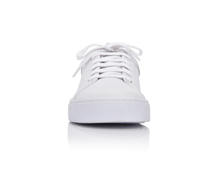 Equality White Nappa Leather Lace Up Fashion Sneakers - Image 4