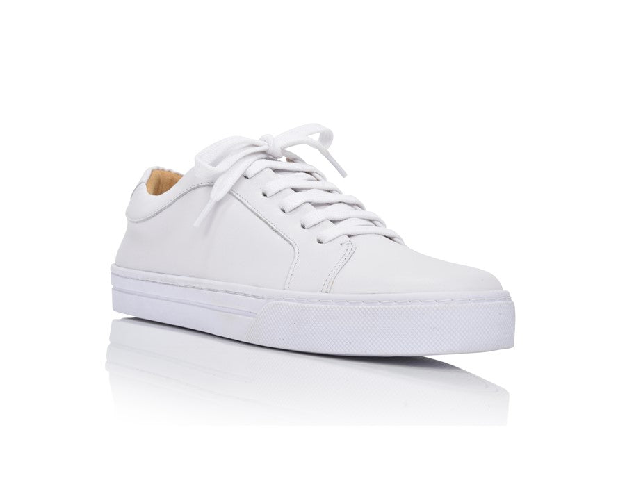 Equality White Nappa Leather Lace Up Fashion Sneakers - Image 2