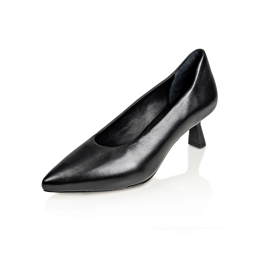 Celine Black Nappa Kitten Heel Pump Comfortable Low Heel Shoe - Image 2