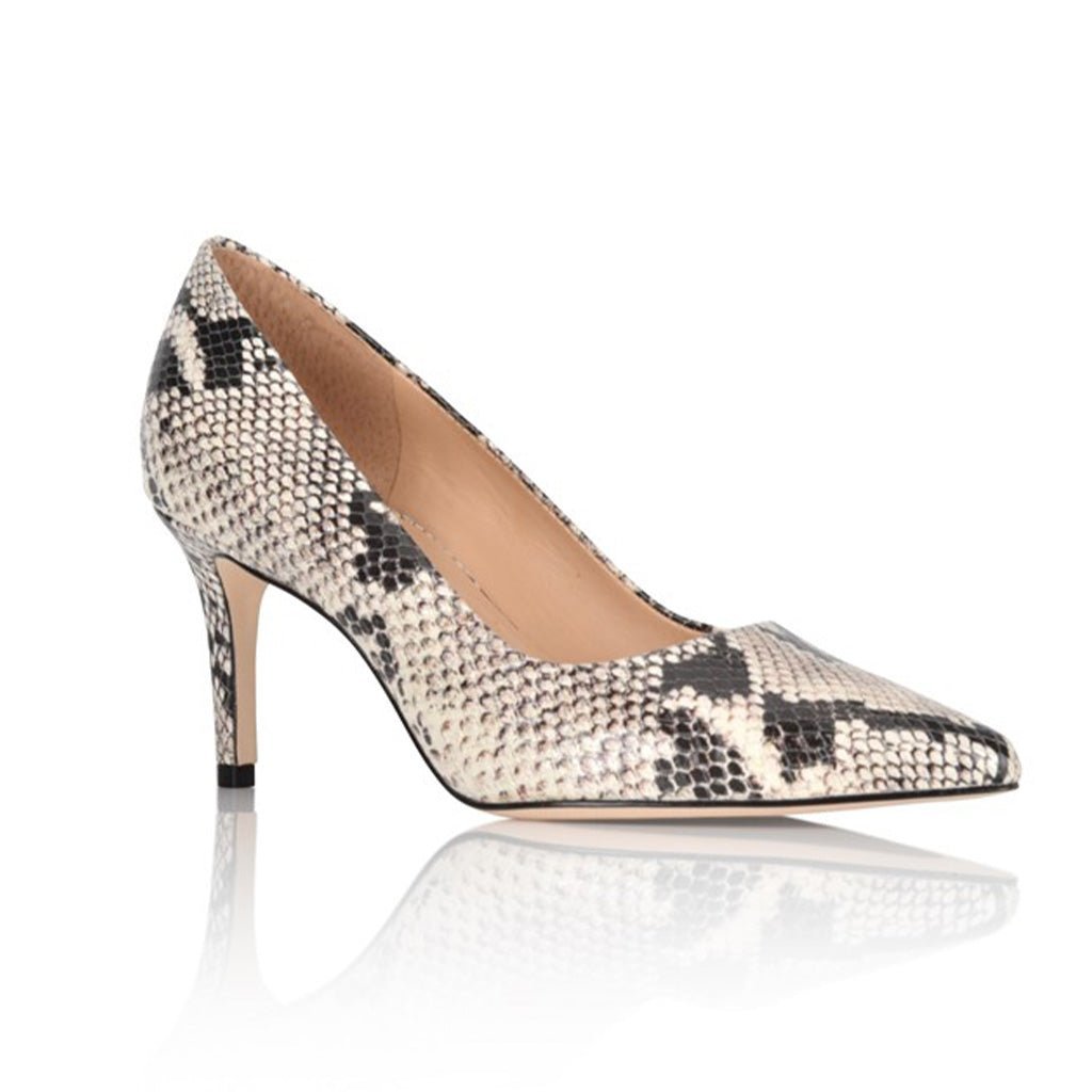 Deborah Natural Printed Wild Snake Pointed Toe Mid-Heel Pump - Image 2