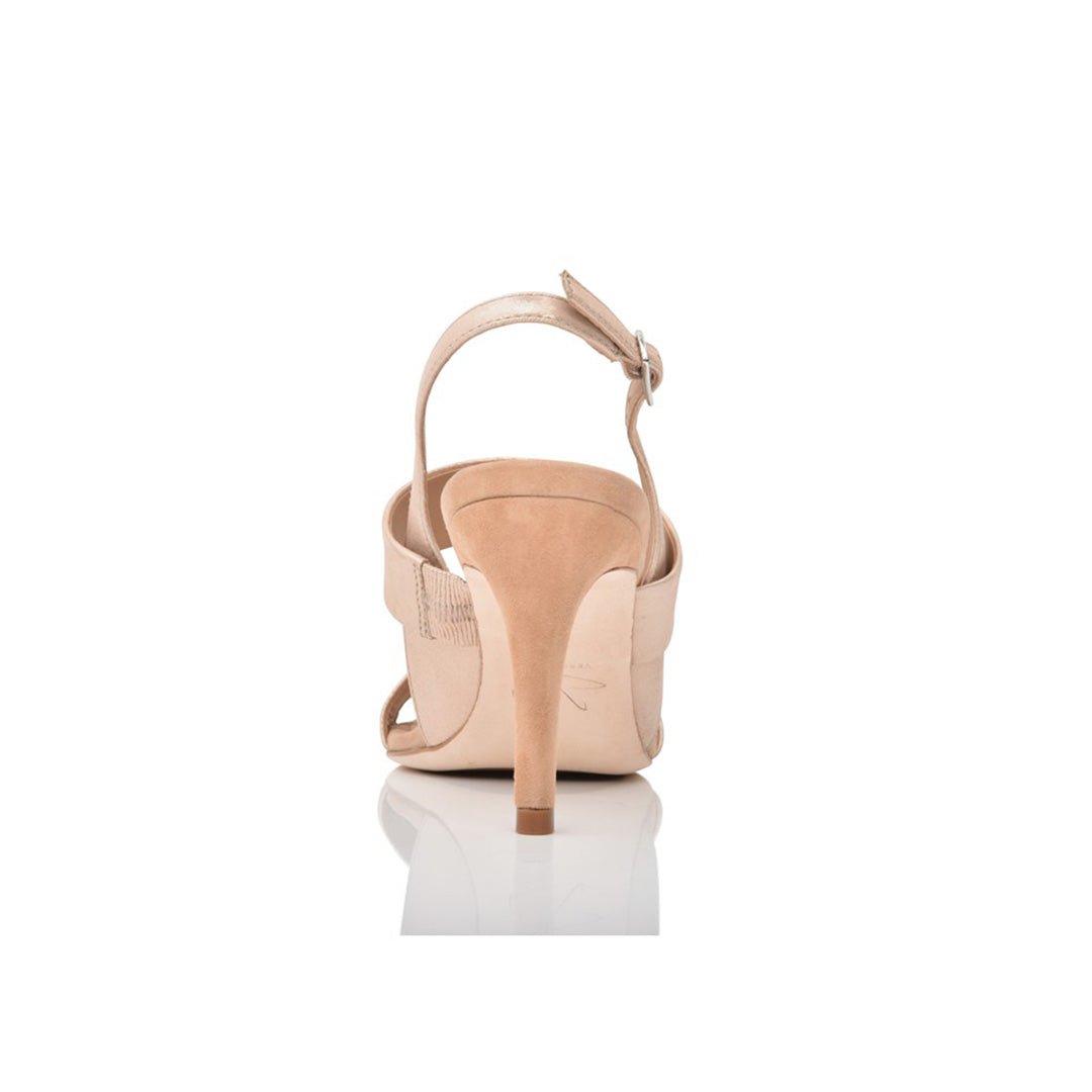 Fortune Fawn Shimmer Suede Slingback Sandal with 75mm Mid Heel - Image 4