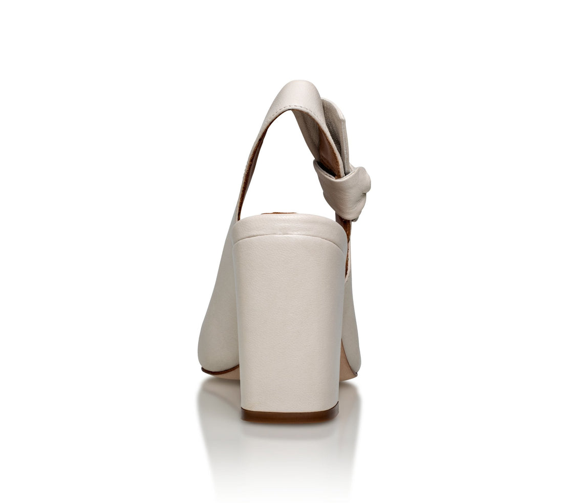Daphne Leather Slingback Pump Off-White