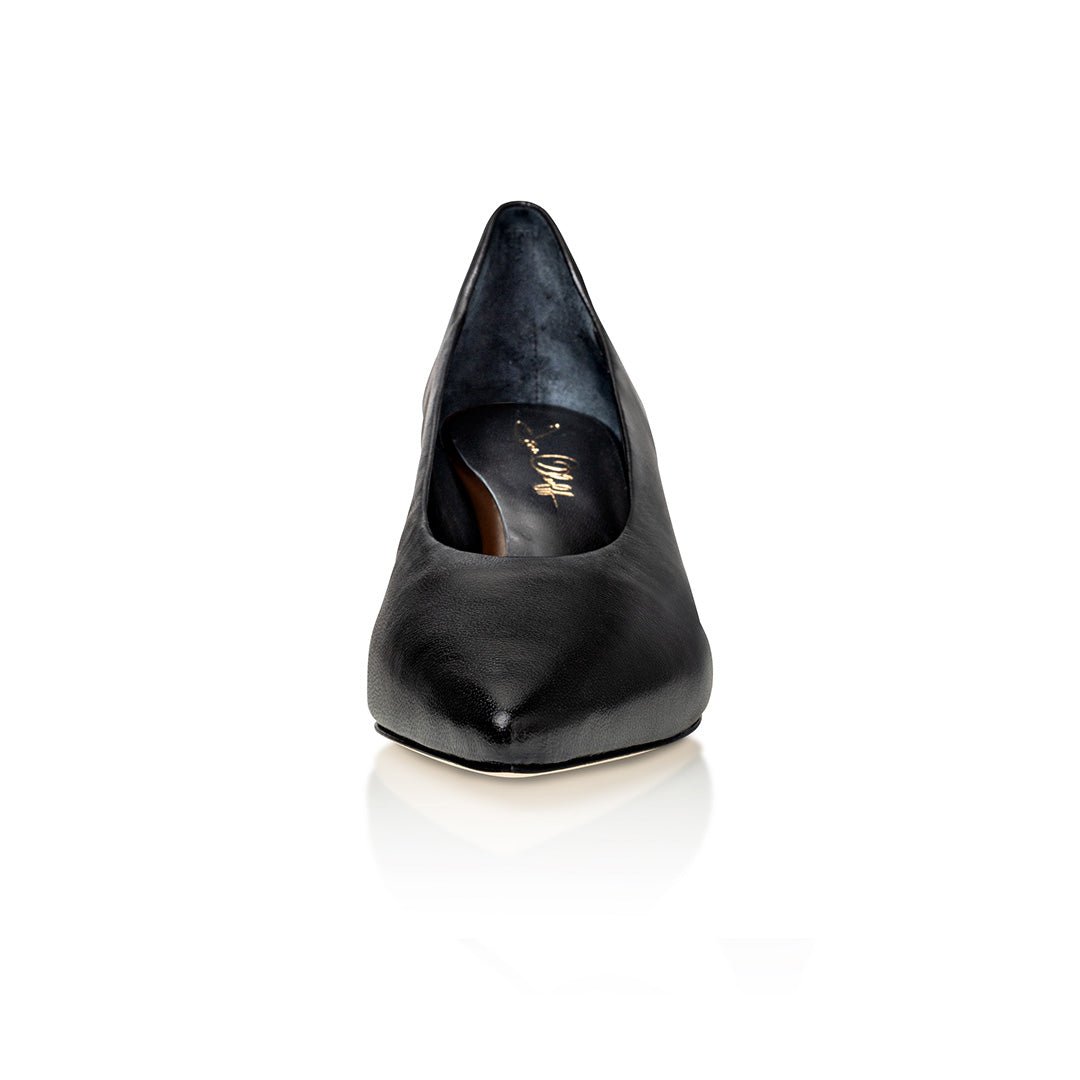 Celine Black Nappa Kitten Heel Pump Comfortable Low Heel Shoe - Image 4