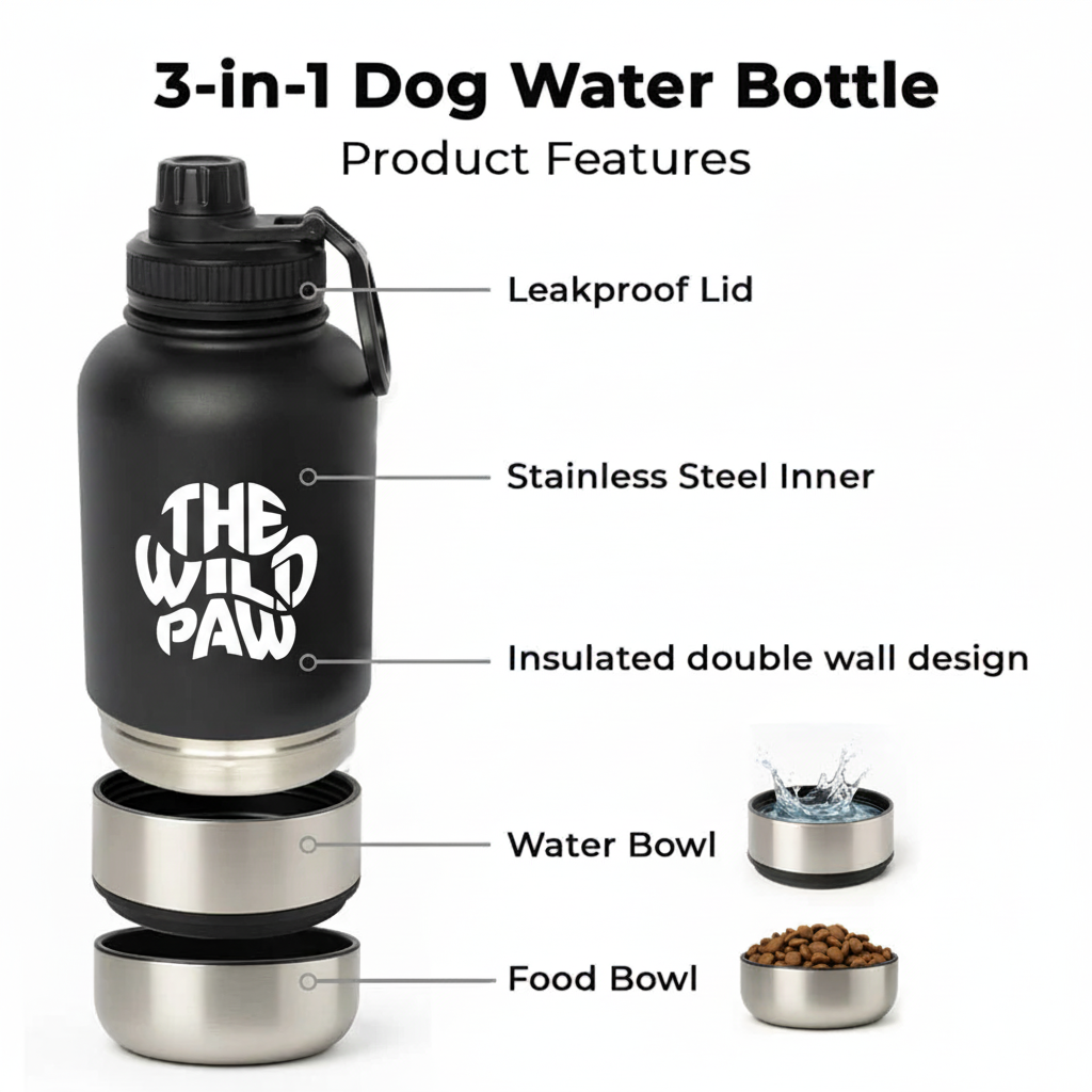 WildSip 3-in-1 Dog Water Bottle