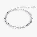 A silver-plated puffy rope chain bracelet with high-polished, dimensional links.