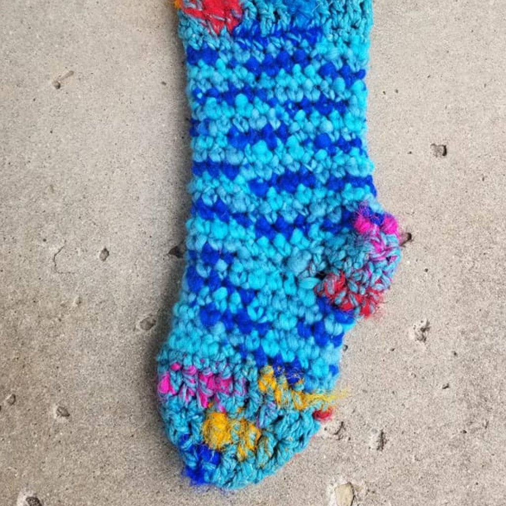 Punky Chunky Holiday Stocking Crochet Pattern - Boho Vintage Style