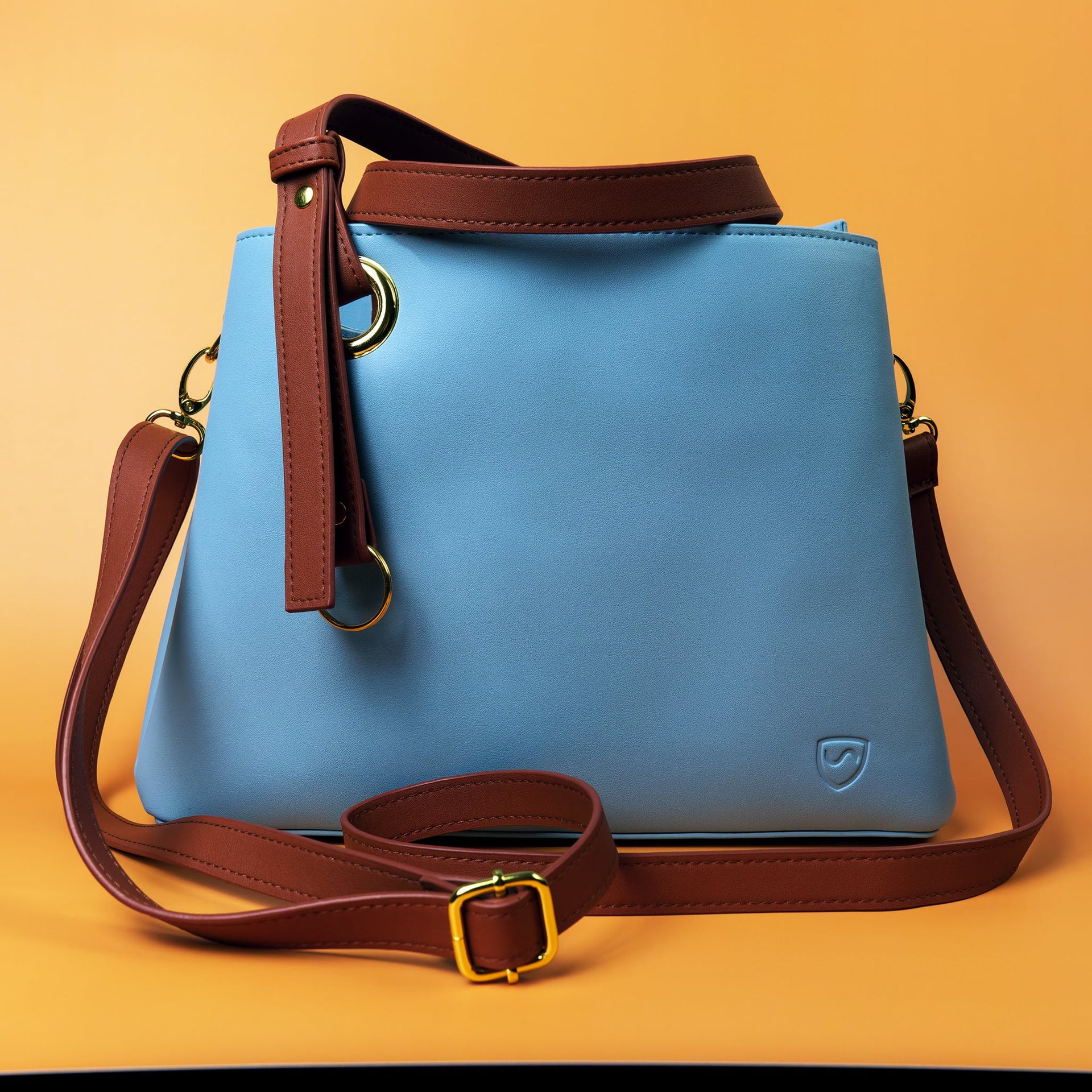 Light Blue Tote Bag with EMF Radiation Protection and Shoulder Strap - Image 5