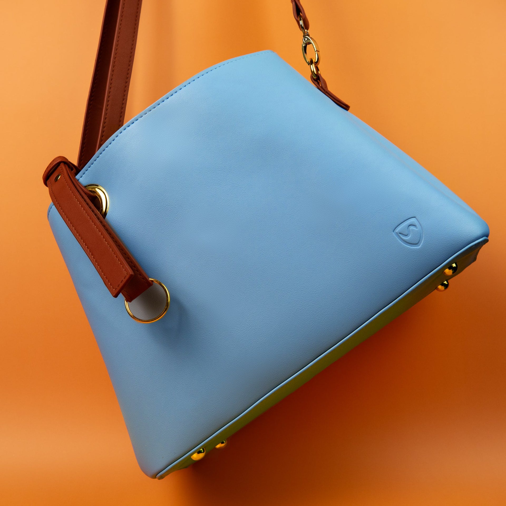 Light Blue Tote Bag with EMF Radiation Protection and Shoulder Strap - Image 8