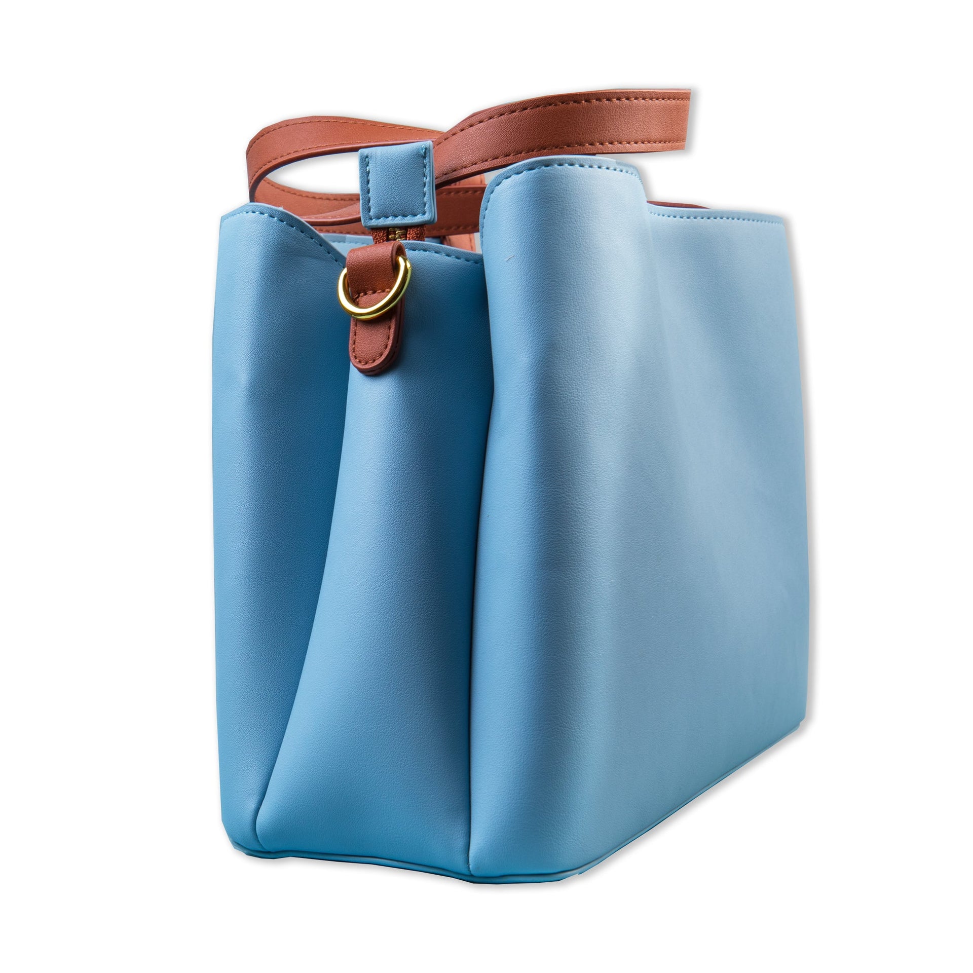 Light Blue Tote Bag with EMF Radiation Protection and Shoulder Strap - Image 4
