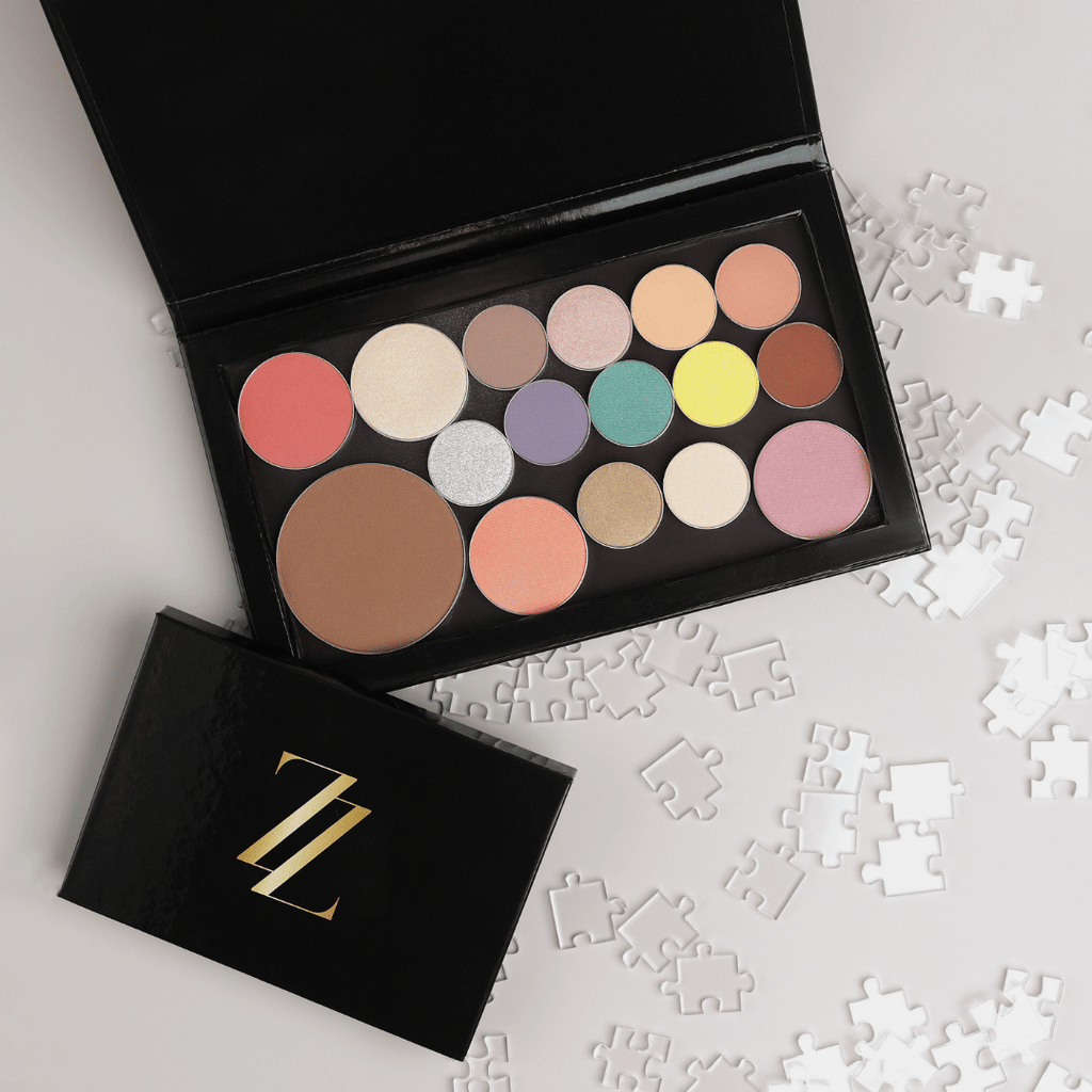 Large empty black magnetic palette for organizing cosmetics