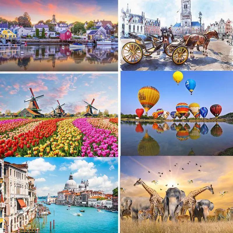 500-piece multicolored landscape jigsaw puzzle by Stevvex featuring artistic scenery
