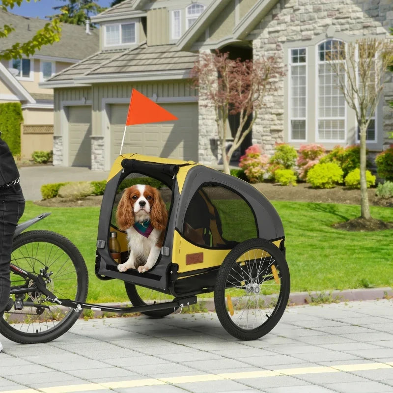 Dog Bike Trailer, Pet Stroller with Wheels for Medium Dogs