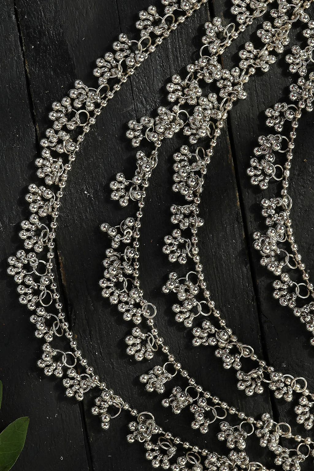 Oxidised Silver-Plated Brass Ghungroo Long Necklace with Earrings