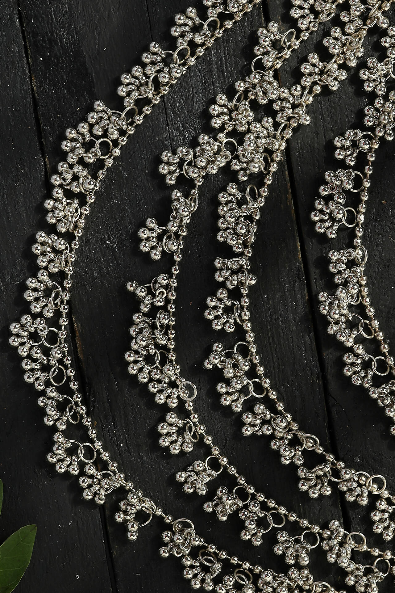 Oxidised Silver-Plated Brass Ghungroo Long Necklace with Earrings