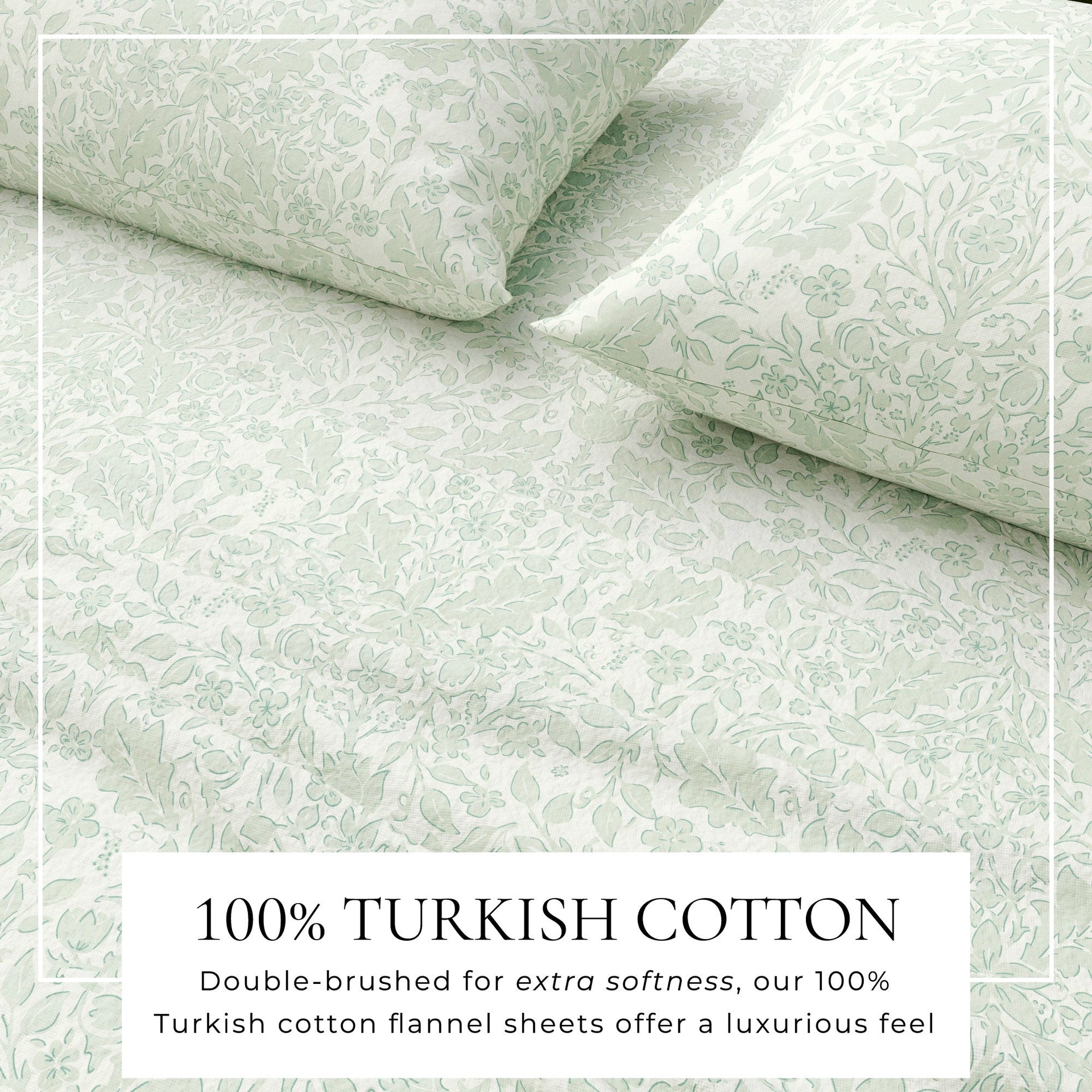 Winter Floral Turkish Cotton Flannel Sheet Set Ultra-Soft - Image 26