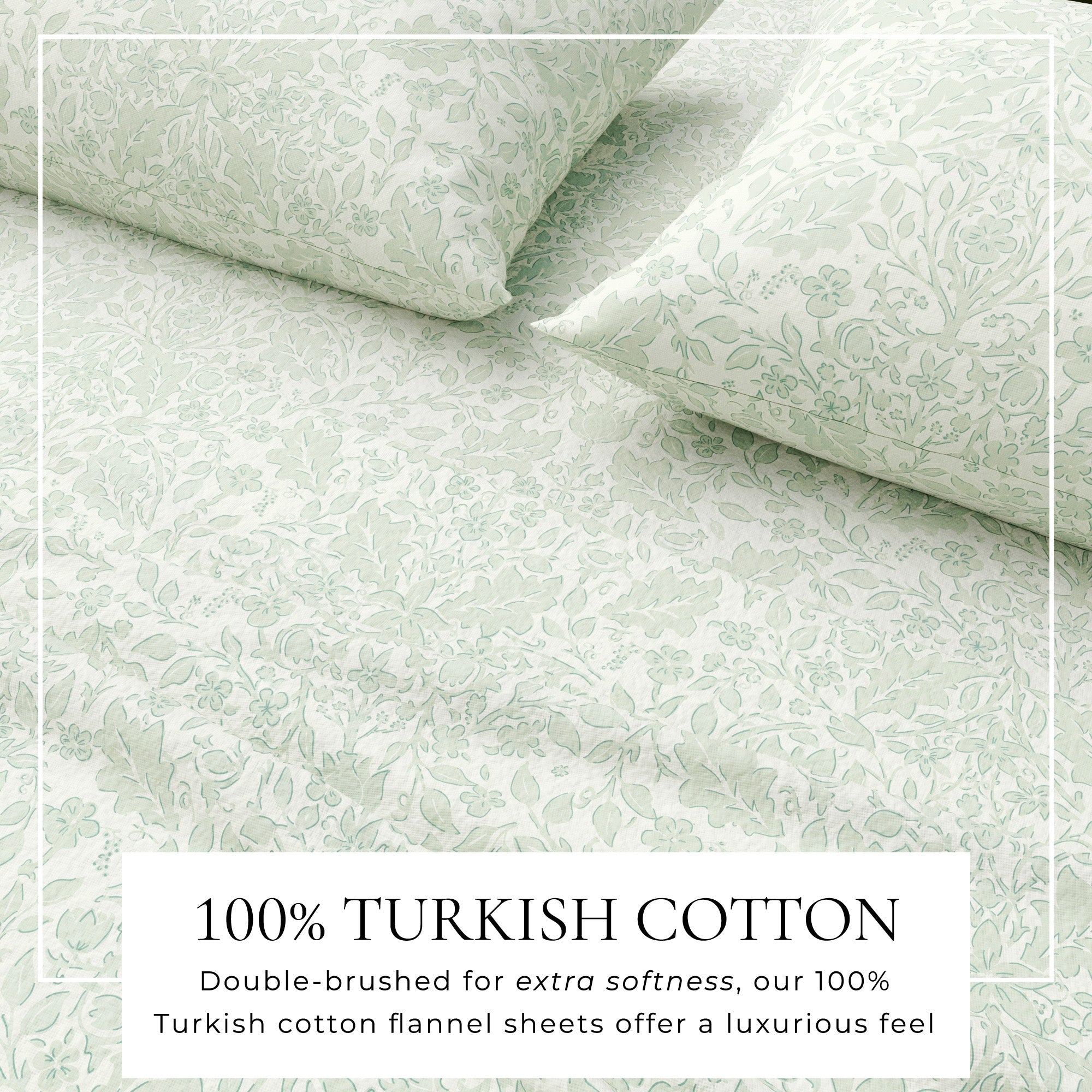 Winter Floral Turkish Cotton Flannel Sheet Set Ultra-Soft - Image 26