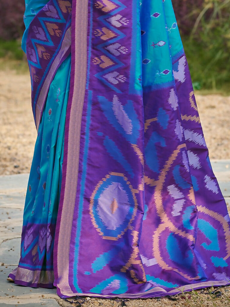 Shree Shyam Fashion Blue Soft Silk Saree