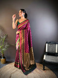 Joban Fashion Green Butti Banarasi Silk Sarees