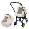 3 Layer Muslin Baby Car Seat Cover Infant Car Seat Cover with Mesh Peep Window Breathable Carseat Canopy for Winter Windproof Carrier Cover with Privacy Sun Shade Baby Stroller Weather Shields
