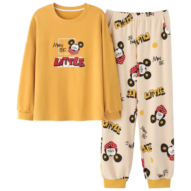 Cute Winter Cartoon Print Women's Pajama Set